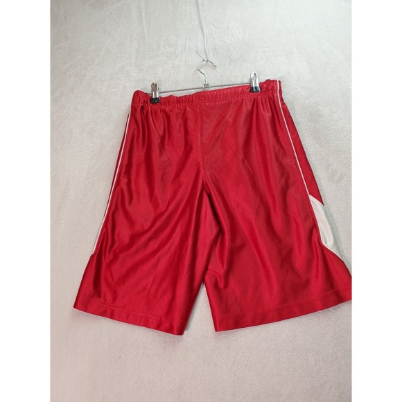 Nike Basketball Shorts Boys Size Medium Red 100% Polyester Logo Elastic Waist - Picture 2 of 8